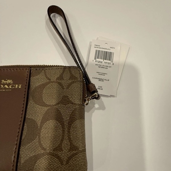 Coach Tan and Brown Signature Wristlet - Picture 5 of 5